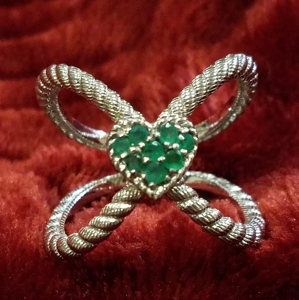 Judith Ripka ~ Chrome Diopside 💚 "X" Factor Ring